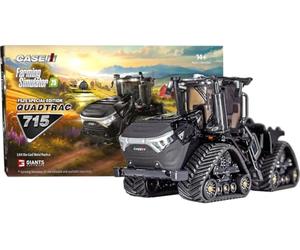 Farming Simulator Case Quadtrac IH Steiger 715 (Noir, simulateur agricole, Tracteur modèle avec Code de déverrouillage, Moulage sous Pression, chaînes en Caoutchouc, modèle de Collection, Finition de