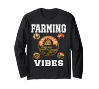 Farming Vibes Récolte Animaux Fermier Tracteur Cultures Manche Longue