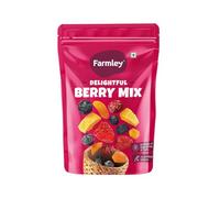 Farmley Berry Mix 200 g | Baies séchées | Collations saines | Canneberge | Myrtille | Fraise | Goji Berry | Raisins secs noirs | Antioxydants | Sans gluten | Baies | Snacks pour enfants | Végétalien