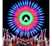 FarmNix 100 Pièces Bâtons Lumineux LED en Mousse, Glow Sticks Multicolores 3 Modes, Baguettes Lumineuses Soirée, Accessoires Glow Party pour Mariage, Anniversaire, Concert, Halloween