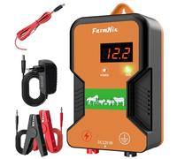 FarmNix 15KM ClôTure éLectrique, ClôTure éLectrique Pour Animaux de bétail de 2J / 12kv, alimentation électrique de clôture de branchement pour la prévention de la faune, ferme, volaille, jardin