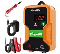 FarmNix 15KM ClôTure éLectrique, ClôTure éLectrique Pour Animaux de bétail de 2J 12KV, alimentation électrique de clôture de branchement pour la faune, ferme, volaille