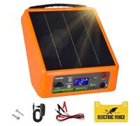 FarmNix 32KM ClôTure éLectrique, 6-12 KV Berger électrique Contrôleur pour Chevaux, 2 J Clôture électrique avec Batterie pour Volaille, Bétail, Animaux Domestiques et Protection de Jardin
