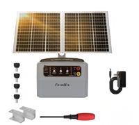 FarmNix 48KM Clôture Électrique Solaire, 0.3-1.5J, 6-12KV Réglable ClôTure éLectrique Pour Animaux avec Panneau Solaire de 15W, 12V 7Ah batterie plomb-acide, pour vaches, bétail, élevage de volailles