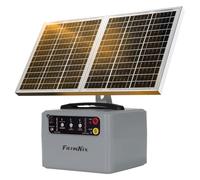FarmNix 48KM Clôture Électrique Solaire, 0.3-1.5J, 6-12KV Réglable ClôTure éLectrique Pour Animaux avec Panneau Solaire de 15W, 12V 7Ah batterie plomb-acide, pour vaches, bétail, élevage de volailles