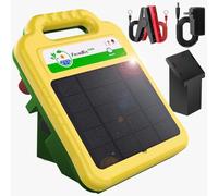 FarmNix Clôture électrique solaire 16KM, 0.2J/8KV Appareil Électrique avec Batterie au Lithium 10400mAh et Panneau Solaire 4.3W pour Bovins, Chevaux, Moutons, Porcs et Volaille