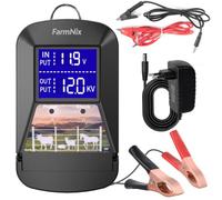 FarmNix Électrificateur de clôture électrique 3J 12 V, portée 24 km | Affichage LED, alimentation secteur 230 V, batterie ou solaire, chargeur de clôture électrique, pâturages, chevaux, bovins