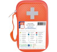 Farmor Trousse de secours Artisan 2 à 4 personnes - Malette semi-rigide imperméable Orange