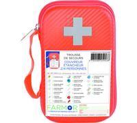 Farmor Trousse de secours Couvreur et Etancheur 2 à 4 personnes - Malette semi-rigide imperméable Orange - Lot de 10