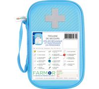 Farmor Trousses de secours Atelier Mécanique & Maintenance 2 à 4 personnes - Malette semi-rigide imperméable Bleue - Lot de 10