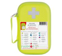 Farmor Trousses de secours Equipement des Vehicules 2 à 4 personnes - Malette semi-rigide imperméable Jaune - Lot de 10