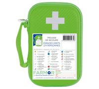 Farmor Trousses de secours Espace Vert 2 à 4 personnes - Malette semi-rigide imperméable Verte