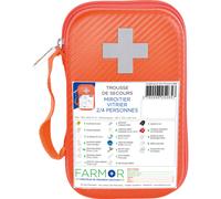 Farmor Trousses de secours Miroitier et Vitrier 2 à 4 personnes - Malette semi-rigide imperméable Orange - Lot de 10