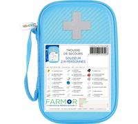 Farmor Trousses de secours Soudeur 2 à 4 personnes - Malette semi-rigide imperméable Bleue - Lot de 10