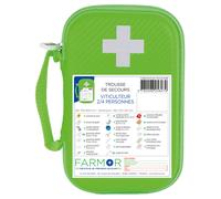 Farmor Trousses de secours Viticulteur 2 à 4 personnes - Malette semi-rigide imperméable Verte - Lot de 10