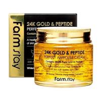 Farmstay 24K Gold & Peptide Perfect Ampoule Cream crème hydratante anti-âge 80 ml
