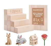 Farnirvana 12 Pièces Bois à Sculpter Tilleul, 10x2,5x2,5cm, Bois pour Maquette, Bloc de Bois à Sculpter, Blocs de Sculpture pourDécoration Intérieure, Aux Arts, Artisanat, Sculpture