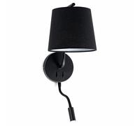 Faro Barcelona Applique murale BERNI noire avec lecteur LED 1 ampoule