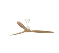 FARO BARCELONA Ventilateur de plafond ALO acier blanc mat, bois de pin H: 30,2cm Ø152cm