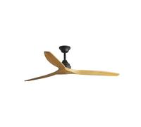 FARO BARCELONA Ventilateur de plafond ALO acier noir mat, bois de pin H:30,2cm Ø152cm