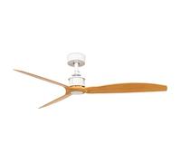 FARO BARCELONA Ventilateur de plafond JUST acier blanc mat, ABS érable H: 64cm Ø128cm