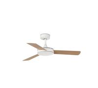 FARO BARCELONA Ventilateur de plafond MINI MALLORCA inox 316L blanc mat, contreplaqué d'érable H: 31cm Ø106cm