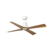 FARO BARCELONA Ventilateur de plafond TYPHOON M acier blanc mat, ABS érable H: 39cm Ø130cm