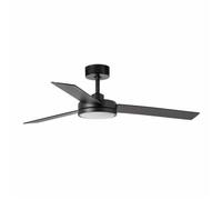 Faro BARTH Ventilateur de plafond noir à 3 pales avec lumière LED