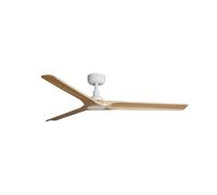 Faro Heywood Ventilateur de plafond blanc moyen en bois clair avec moteur à courant continu, 6 vitesses
