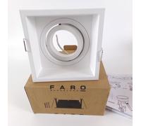 Faro Hyde Square Lampe plafond encastrable orientable en acier blanc mat GU10