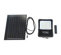 Faro Led Solaire Floodlight 16W IP65 Noir Avec Télécommande 6400K V-TAC VT-55200