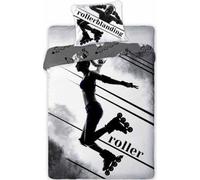 Faro Literie en coton 140x200 Sportivo 002 Rollerblanding avec une taie d'oreiller 70x90