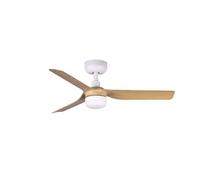 Faro MINI Punt Petit ventilateur de plafond CC à LED blanc et bois clair 6 vitesses