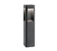 Lampe balise led gris foncé, consommant 8w à température de couleur 3000k, ip54, avec ampoule incluse.