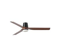 Faro PUNT Tub Medium Led Noir, Bois Foncé DC Ventilateur de Plafond 6 Vitesses