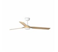 Faro PUNT Ventilateur de plafond blanc à 3 pales en bois clair avec moteur à courant continu