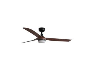 Faro PUNT Ventilateur de plafond Led noir en bois foncé avec moteur à courant continu