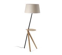 Faro Barcelona Lampadaire TREEWOOD Tray TriPod en frêne avec abat-jour beige