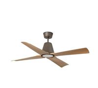 Faro TYPHOON Ventilateur de plafond LED moyen 3000K marron, bois IP44 DC, 6 vitesses