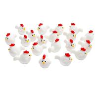 Faroby 20 pièces Mini Poulets, Figurines de Mini Poulet en résine modèle Blanc Petits Animaux Mignons pour la décoration de Voiture Bureau à Domicile, Figurines Poulet