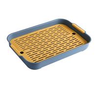 Faroby Bac à litière pour Lapin à 2 Niveaux - Toilettes rectangulaires en Plastique pour Animaux de Compagnie, 9, 7 x 14, 4 x 2, bac litière pour Cochon d'Inde, entraîneur de Pot (Bleu, Grand)