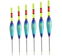 Faroby Bobbers de pêche éclairés par LED, 6 pièces, détection de Changement Couleur, Anneau en cuivre, Nuit