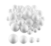 Faroby Boules de Mousse, Boules de Mousse Blanches 80 pièces, polystyrène pour l'artisanat d'art Bricolage, Fournitures d'artisanat pour Les décorations Bricolage