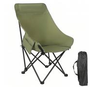 Faroby Chaise de Camping à Dossier Haut, Chaise à Dos Pliable Portable avec Poches latérales et Sac de Rangement - Pli en 1 Seconde, sans Assemblage, Vert, Camping léger