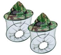 Faroby Chapeau d'apiculteur, Chapeau de moustiquaire à Large Bord 2 pièces, Casquette Solaire de Camouflage avec moustiquaire pour la pêche en Plein air et l'apiculture