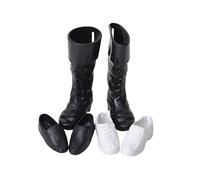 Faroby Chaussures Miniatures pour Maison de poupée, Ensemble de 3 Paires Chaussures Prince Mignonnes (Noir et Blanc), Accessoires Jouets poupée pour la décoration la Maison