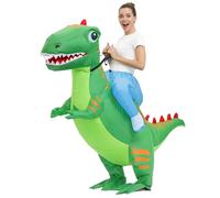 Faroby Costume de Dinosaure Gonflable pour Adultes, Costume de Dinosaure à Cheval Amusant avec souffleur pour fête d'halloween, Batterie Non Incluse