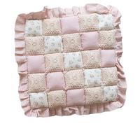 Faroby Coussins de Chaise 40, 6 x 40, 6 cm, Motif Floral en Dentelle Patchwork élégant à Volants, Coussins de siège carrés décoratifs pour Cuisine, Salle à Manger, Bureau