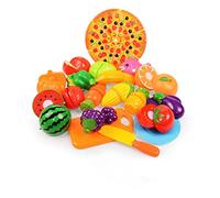 Faroby Ensemble de Jouets de Coupe Nourriture pour Enfants, 24 pièces, Accessoires Cuisine pour Fruits et légumes sans BPA