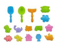 Faroby Ensemble de moules à Sable 15 pièces, Jouets de Sable sûrs et Amusants, Jouets éducatifs et d'apprentissage pour garçons Filles